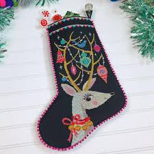 This cross stitch christmas ornament is based on the now classic film. Oh Deer Christmas Stocking Cross Stitch Pattern Stitched Modern