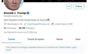 Never again will you wonder if twitter is down!!! Amid Violence Twitter Suspends Trump Account Threatens Permanent Ban The Times Of Israel