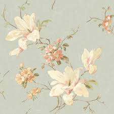 Callaway Cottage Navy Blue Magnolia Branch Wallpaper York Wallcoverings Wallpaper Magnolia Wallpaper Wallpaper Discount Wallpaper