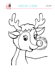 Mignon de style dessiné à la main fond de noël avec des rennes. Coloriage Rudolphe Le Renne Du Pere Noel Momes Net