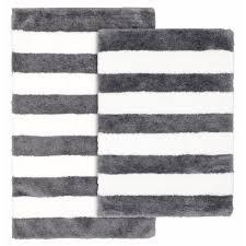 Save money online with bathroom rugs deals, sales, and discounts march 2021. Garland Rug Beach Stripe 2 Piece Washable Bathroom Rug Set Cinder Gray White Walmart Com Walmart Com