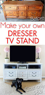 Creating the electronic cable holes. Dresser Turned Tv Stand Two Twenty One