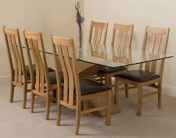 Shop with afterpay on eligible items. Valencia Oak 200cm Wood And Glass Dining Table With 6 Princeton Solid Oak Dining Chairs Light Oak And Brown Leather Valencia Glass Dining Table And Chair Sets Dining Table Sets
