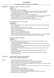 assistant retail manager resume samples