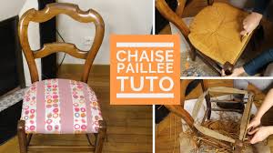 Chaise bois et paille elegant chaise cannee customiser. Tuto Comment Relooker Une Chaise En Paillage Youtube