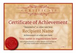 Loose certificate template printable award certificates fulfillment templates. Certificate Of Achievement Free Templates Easy To Use Download Amp Print