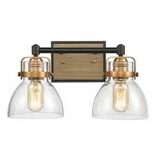 The perpetua vanity light is the ideal light for any bath, adding a layer of today's style to interior design. Wildsoul Wildsoul 40062bk 2 Light Bathroom Vanity Light Fixtures Modern Farmhouse Rustic Wood Glass Bath Mirror Lighting Wall Sconce Hand
