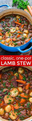Classic Lamb Stew Is Loaded With Hearty Healthy Ingredients This Lamb Stew Recipe Is Simple A One Pot Meal And Pe Lamb Stew Recipes Stew Recipes Lamb Stew