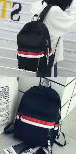 Black And White Striped Backpack Target Leisure Student Bag Canvas School Backpack Two Color Stripes Waterproof Striped Rucksack School Backpacks School Backpacks Target St Backpacks In 2019
