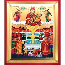 A început procesiunea cu icoana făcătoare de minuni a maicii. Icoana 19x25 Cm Izvorul Tamaduirii