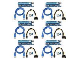Here's how to build a simple mining rig. 6 Pack Ver006c Mining Dedicated Pcie Riser Cable Card Adapter Cryptocurrency Pci Express 1x To 16x Extender Mining Rig 60cm Usb 3 0 6pin Power Newegg Com