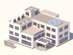 Cartoon Low Poly Hospital Building 3d Model Building Minecraft Room Hospital