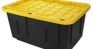 Black And Yellow Storage Bins Lowes Hdx 27 Gal Storage Tote In Black Just 6 97 Pinching Your Pennies Tote Storage Storage Plastic Storage