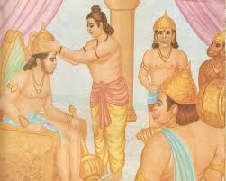 Maryada Purushottam Bhagwan Shri Ram - SUGREEVA: A rare selfless friend of Shri Ram After conquering Lanka, Shri Rama returned to Ayodhya. Sugreev too accompanied Him. There introducing Sugreev to guru Vashishtha,