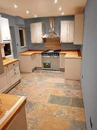 For all these vogue flat pack units. What Colour Kitchen Walls Grey Units Oak Worktops Houzz Uk