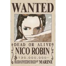 Di dunia one piece terdapat beberapa orang yang memilki kekuatan yang hebat u have one piece wanted posters put em here. Bounty Poster Nico Robin One Piece Laminasi Laminating Shopee Indonesia