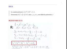 Relațiile lui viète (polinom de gradul 3) fie polinomul f=ax³ + bx² +cx+d , a≠0, f∈cx, având rădăcinile pentru orice polinom de gradul 3, suma pătratelor rădăcinilor(cerință ce se dă foarte des la examenul de bac la mate) se obține folosind formula Relatiile Lui Viete Polinom De Gradul 3 Cu Exemple Rezolvate Bac Matematica Jitaruionelblog Pregatire Bac Si Evaluarea Nationala 2021 La Matematica Si Alte Materii Materiale Lectii Formule Exercitii Rezolvate Matematica Gimnaziu
