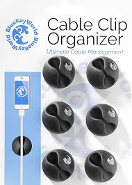 Command medium wire hooks, white, 2 hooks, 4 strips/pack. Amazon Com 6 Pack Blue Key World Cable Clips Cord Organizer Cable Management Wire Holder System Adhesive Cord Hooks Home Office Cubicle Car Nightstand Desk Accessories Gift Idea Black Electronics