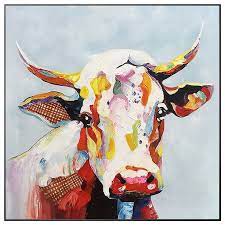 Colorful Cow Texture Wall Art Original