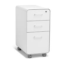 With 3 drawers, this storage cabinet provides you with plenty of space to store your important and frequently used documents. White Slim Stow 3 Drawer File Cabinet Rolling Rolling File Cabinets Poppin