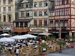 Rouen, Seine-Maritime, Haute-Normandie, France: Vieux Marché, Old Market  Square – medieval buildings and pavement cafés - Upper Normandy - photo by  A.Bartel - Travel-Images.com