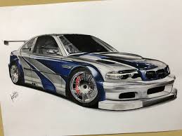 Format A3 Pencil And Markers Bmw M3 Car Drawings Pretty Cars