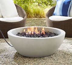 A gas fire pit would be a wonderful addition to your backyard or patio. Nerissa Concrete 38 Round Propane Fire Pit Table Pottery Barn