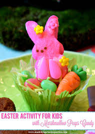 Kids Easter Activity With Marshmallow Peeps Candy Made By A Princess