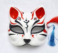 Japanische Fuchsmaske Kitsune Mask Japanese Fox Mask Japanese Mask
