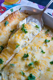 Creamy White Chicken Enchiladas Recipe Easy Casserole Recipes Creamy Chicken Enchiladas White Chicken Enchiladas