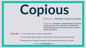 How To Pronounce Copious L Definition And Synonyms Of Copious By Vocabularypronunciation Com Youtube