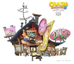 All thats left is the skill points to unlock the art gallery (have the first . Artstation Crash 4 Dingo S Diner James Loy Martin Crash Bandicoot Concept Art Bandicoot