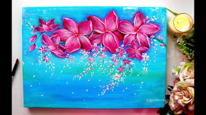 step by step flower painting for beginners using acrylic colours youtube abstract flower painting flower painting simple acrylic paintings