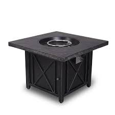 Hampton bay cross ridge fire pit cover. Kinwell 50 000 Btu Fire Pit Table Outdoor Garden 34 5 Inch Square Auto Ignition Propane Gas Fire Table With Waterproof Cover Overstock 33874834