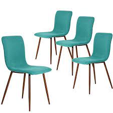Amazon Com Coavas Kitchen Dining Chairs Set Of 4 Fabric Cushion Side Chairs Sturdy Metal Legs Home Kitc Fabric Dining Chairs Dining Chairs Side Chairs Dining