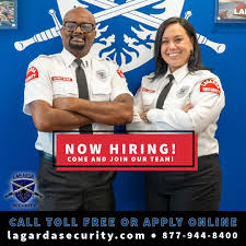 We are hiring Security Officers! Call now to schedule an interview at  877-944-8400 or apply online at www.lagardasecurity.com
