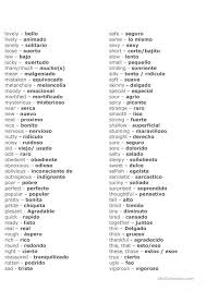 Adjectives In English And In Spanish Spanish Worksheets English Adjectives Learning Spanish
