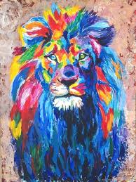 40 Best Colorful Paintings Of Animals Bored Art Abstract Lion Painting Lion Painting Colorful Animal Paintings