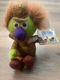 Sherlock Hemlock Plush Bean Bag Doll Sesame Street Detective 8 inch Tyco