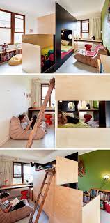 This Custom Bunk Bed Splits The Room In Two To Give Each Child Their Own Space Custom Bunk Beds Loft Spaces Bunk Bed Designs