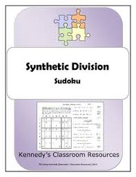 Synthetic Division Sudoku Synthetic Division Algebra Activities Resource Classroom