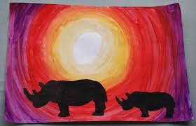 African sun set boat contemporary large oil painting original red yellow art. Silhouette Paintings For Fun Ofamily Learning Together