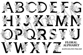 Download Floral Alphabet Svg 404800 Cut Files Design Bundles