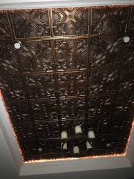 Faux Tin Ceiling Project Added Rope Lights To Behind The Crown Molding Faux Tin Ceiling Tin Ceiling Faux Tin
