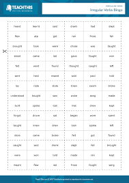 Irregular Verbs Irregular Verbs Verb Worksheets Verb Games