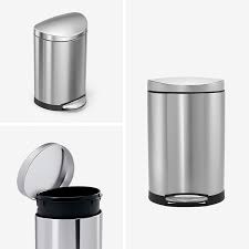 Shop for simplehuman trash cans in trash cans. 1 6 Gallon Semi Round Bathroom Trash Dark Bronze Stainless Steel Step Can Simplehuman 6 Liter Kitchen Trash Cans Home Kitchen Fieldingandnicholson Com
