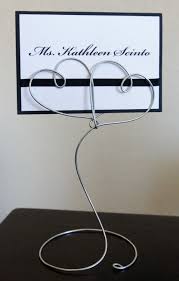 Standing Wire Double Heart Place Card Or Table Name Holder For Etsy Selling Handmade Items Photo Holders Heart Place
