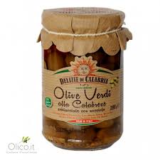 Olives Vertes Calabre Concasees Avec Noyau 280 Gr Delizie Di Calabria