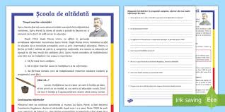 Lui nu ii place deloc spanacul. Ècoala De AltÄdatÄ FiÈÄ De LecturÄ Teacher Made