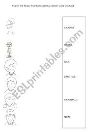 family members matching esl worksheet by cecilore